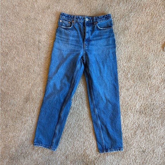 Mango Denim - Mango Straight Blue Mom Jeans
